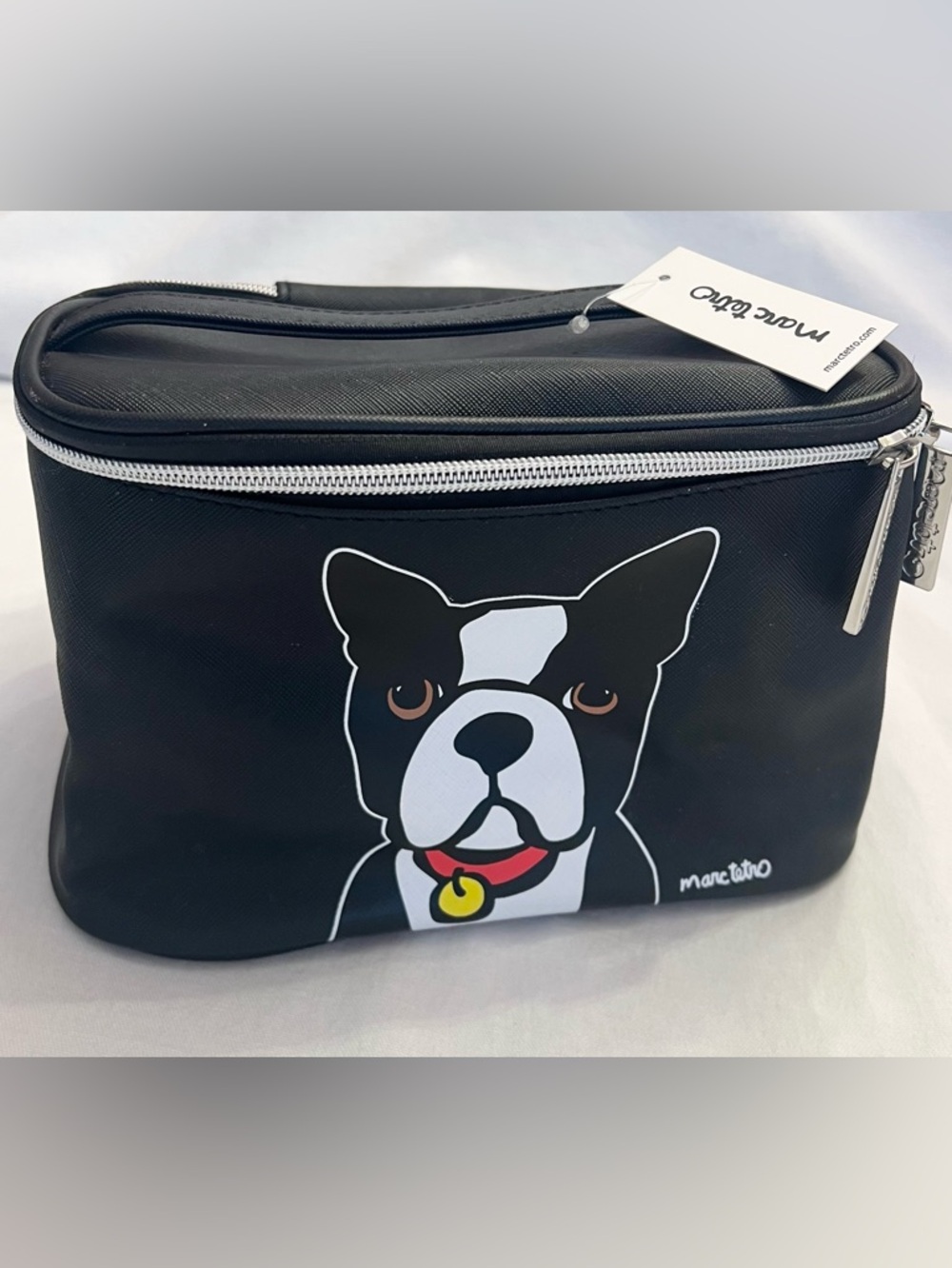 NWT Marc Tetro Black Boston Terrier Cosmetics Bag | Vegan